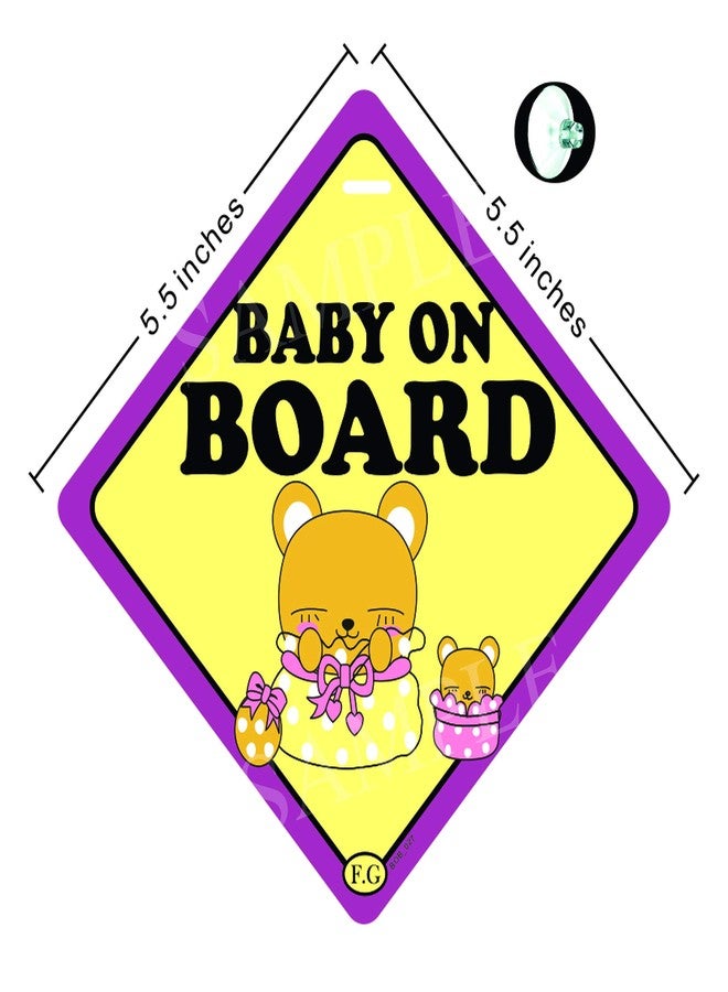 Fusion Graphix baby on board Safty Window Sign with Rubber Suction Pad 027